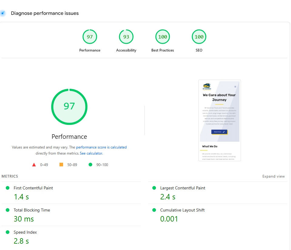 website performance mobile